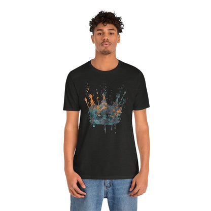 Weathered Kingdom T-Shirt — Watercolor Drip King Crown Graphic Tee