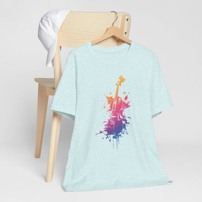 Colorful Violin Splash T-Shirt — Watercolor Musician Tee for Violinists & Music Lovers
