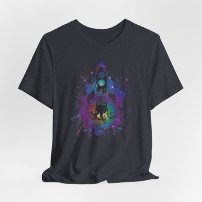 Rocket Ship T-Shirt — Colorful Space Launch Graphic Tee