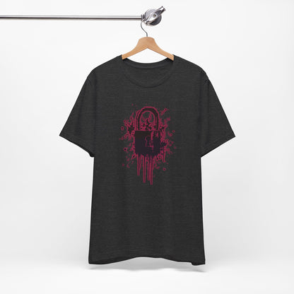 Locked Up Graphic Tee — Dark Splatter Lock Design