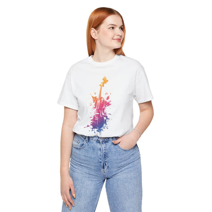 Colorful Violin Splash T-Shirt — Watercolor Musician Tee for Violinists & Music Lovers
