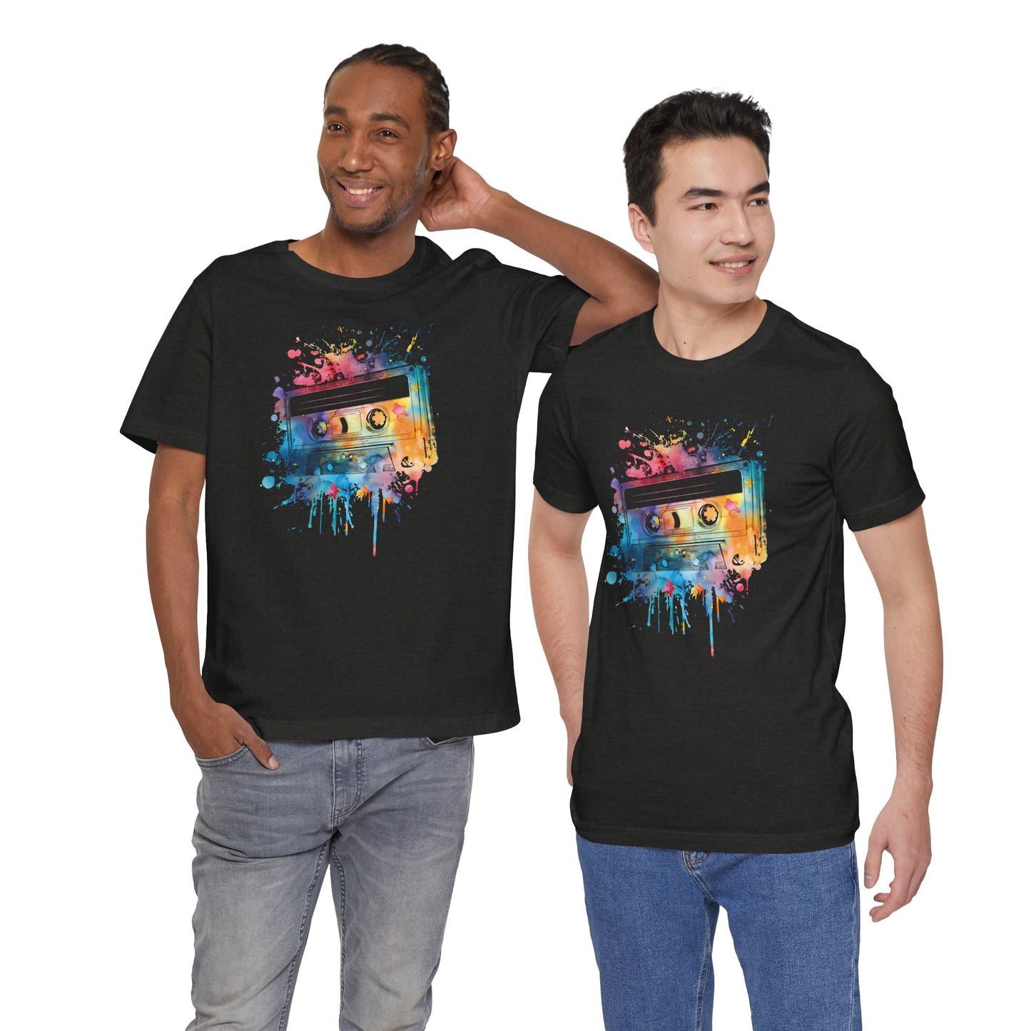 Retro Watercolor Cassette Tape T-Shirt — Vintage Music Tee