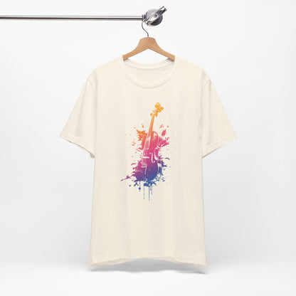 Colorful Violin Splash T-Shirt — Watercolor Musician Tee for Violinists & Music Lovers