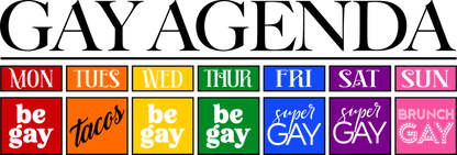 Gay Agenda Rainbow Graphic Tee — LGBTQ+ Pride Short Sleeve Shirt