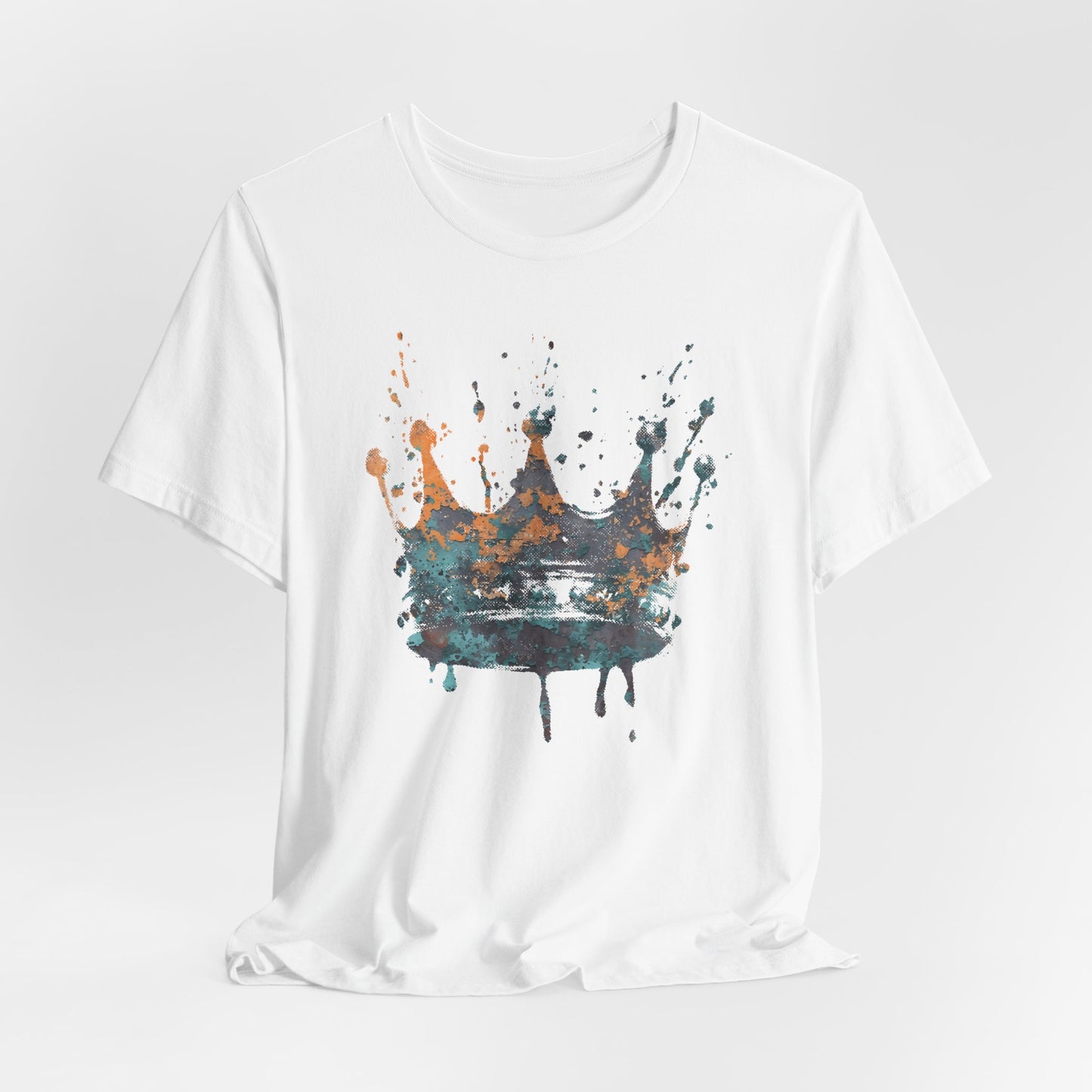Weathered Kingdom T-Shirt — Watercolor Drip King Crown Graphic Tee