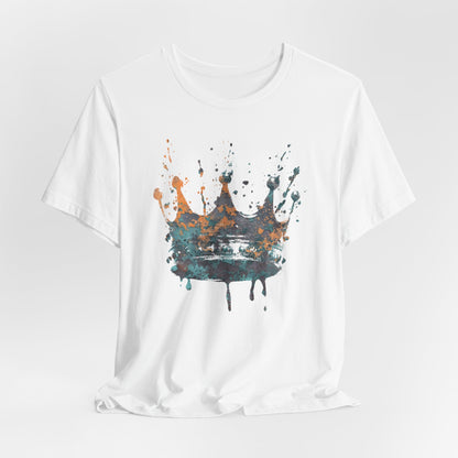 Weathered Kingdom T-Shirt — Watercolor Drip King Crown Graphic Tee