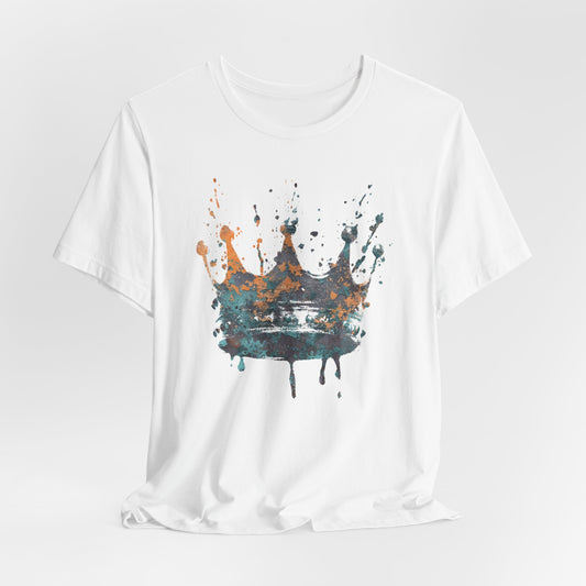 Weathered Kingdom T-Shirt — Watercolor Drip King Crown Graphic Tee