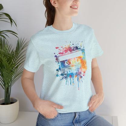 Retro Watercolor Cassette Tape T-Shirt — Vintage Music Tee