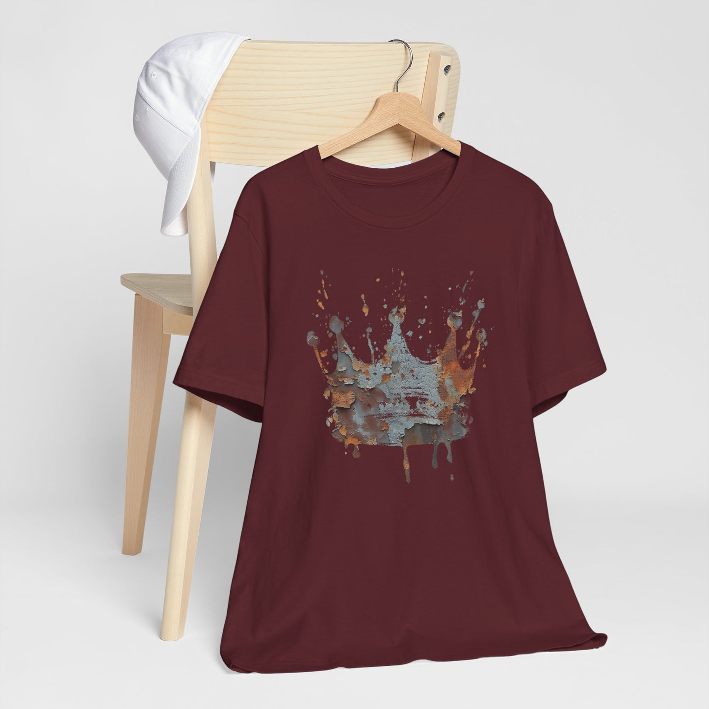 Weathered Kingdom T-Shirt — Watercolor Drip King Crown Graphic Tee