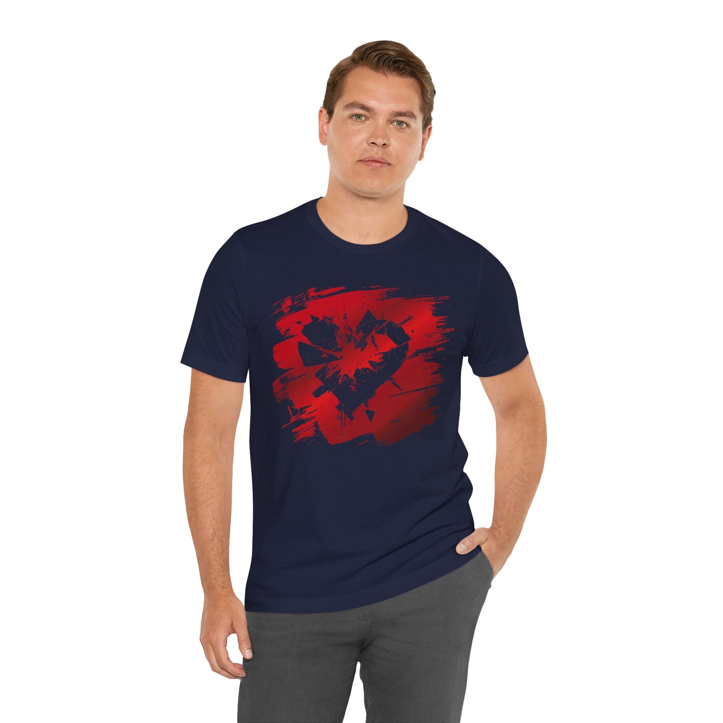 Broken Heart Brushstroke Tee — Distressed Red Heart Graphic Shirt