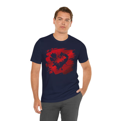 Broken Heart Brushstroke Tee — Distressed Red Heart Graphic Shirt