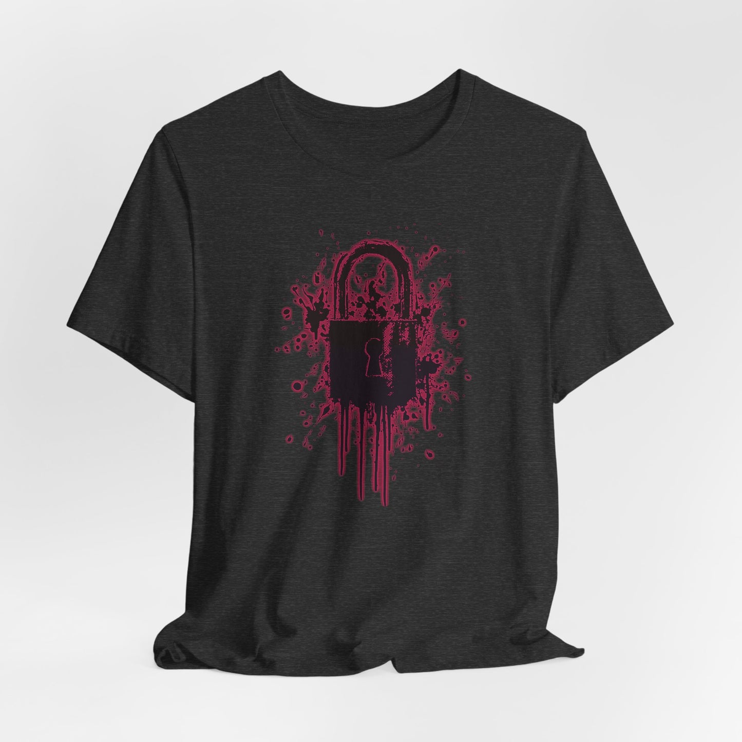 Locked Up Graphic Tee — Dark Splatter Lock Design