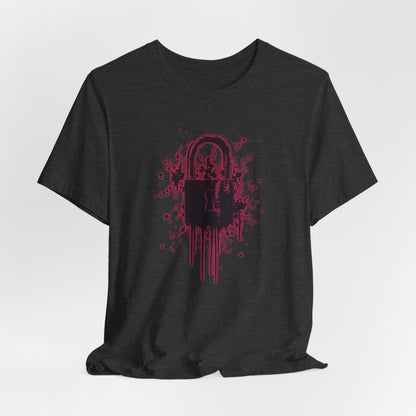 Locked Up Graphic Tee — Dark Splatter Lock Design