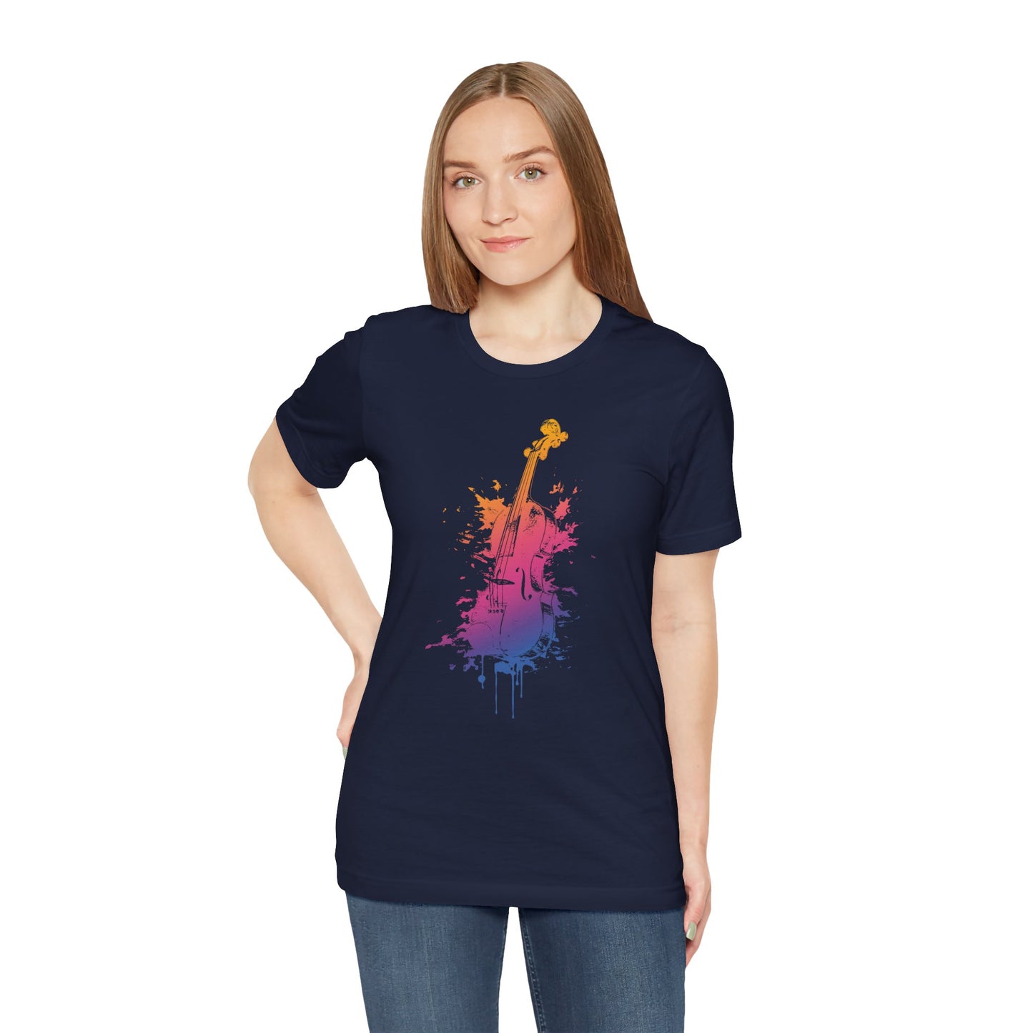 Colorful Violin Splash T-Shirt — Watercolor Musician Tee for Violinists & Music Lovers