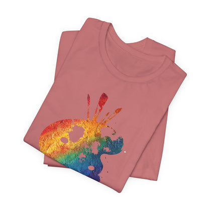 Watercolor Paint Palette T-Shirt — Rainbow Artist Tee
