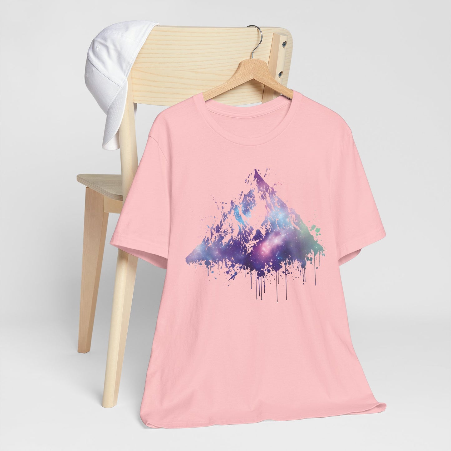 Space Mountain Watercolor Tee — Colorful Drip Peak Graphic T-Shirt