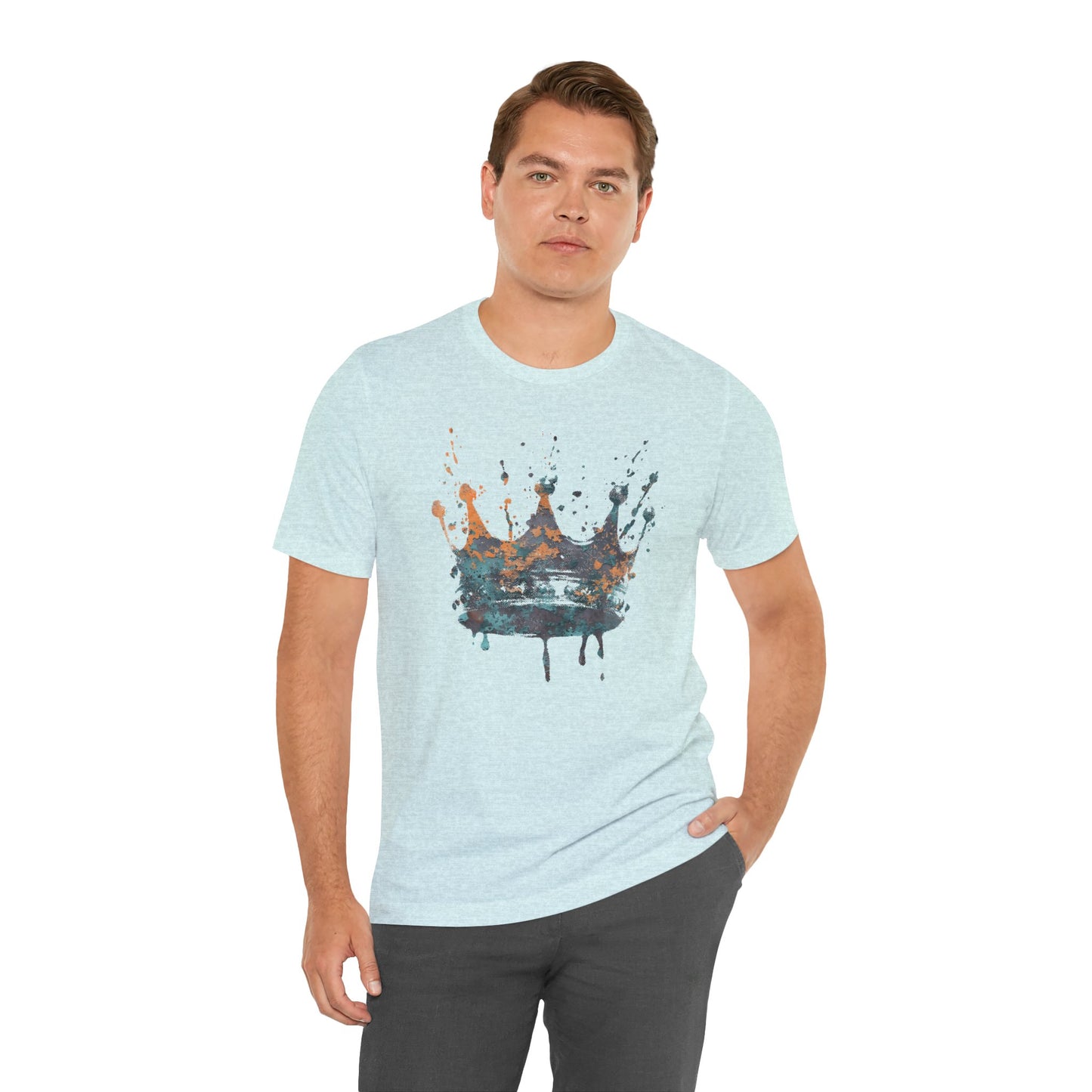 Weathered Kingdom T-Shirt — Watercolor Drip King Crown Graphic Tee