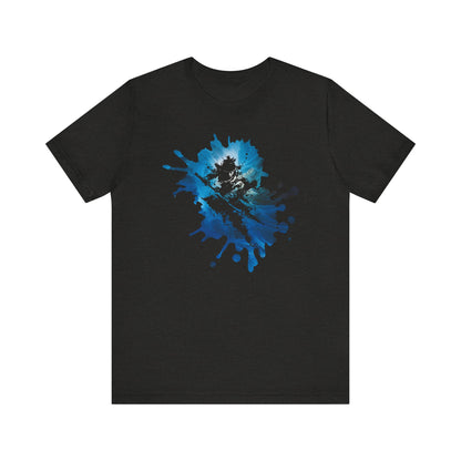 Watercolor Skateboarder T-Shirt — Blue Splash Graphic Tee