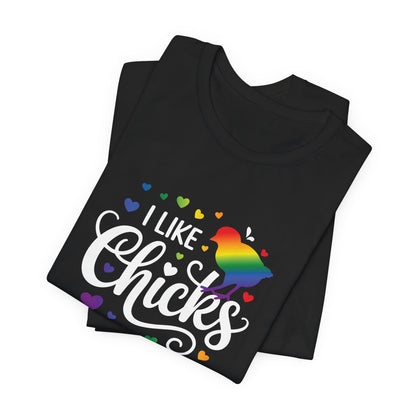 I Like Chicks Rainbow Graphic Tee