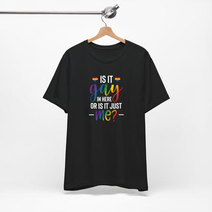 Gay Pride T-Shirt - "Is It Gay In Here Or Is It Just Me?" Rainbow Tee
