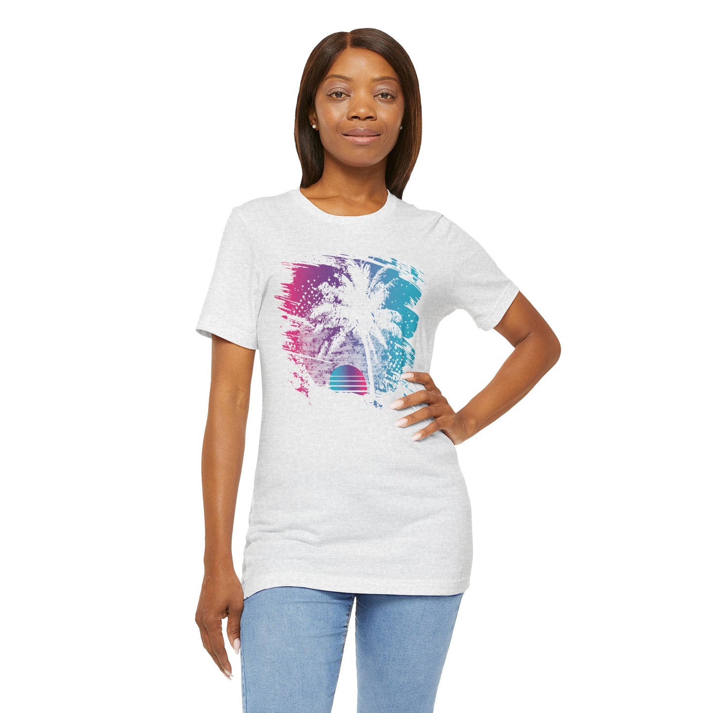 Retro Palm Sunset Tee — Vintage Beach Palm Tree T-Shirt