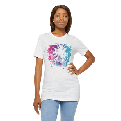 Retro Palm Sunset Tee — Vintage Beach Palm Tree T-Shirt
