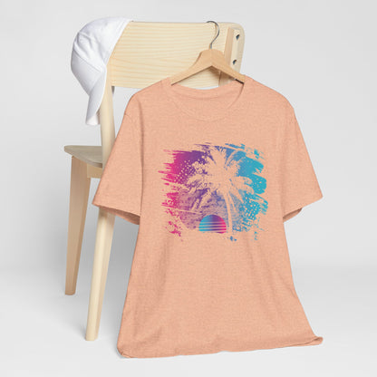 Retro Palm Sunset Tee — Vintage Beach Palm Tree T-Shirt
