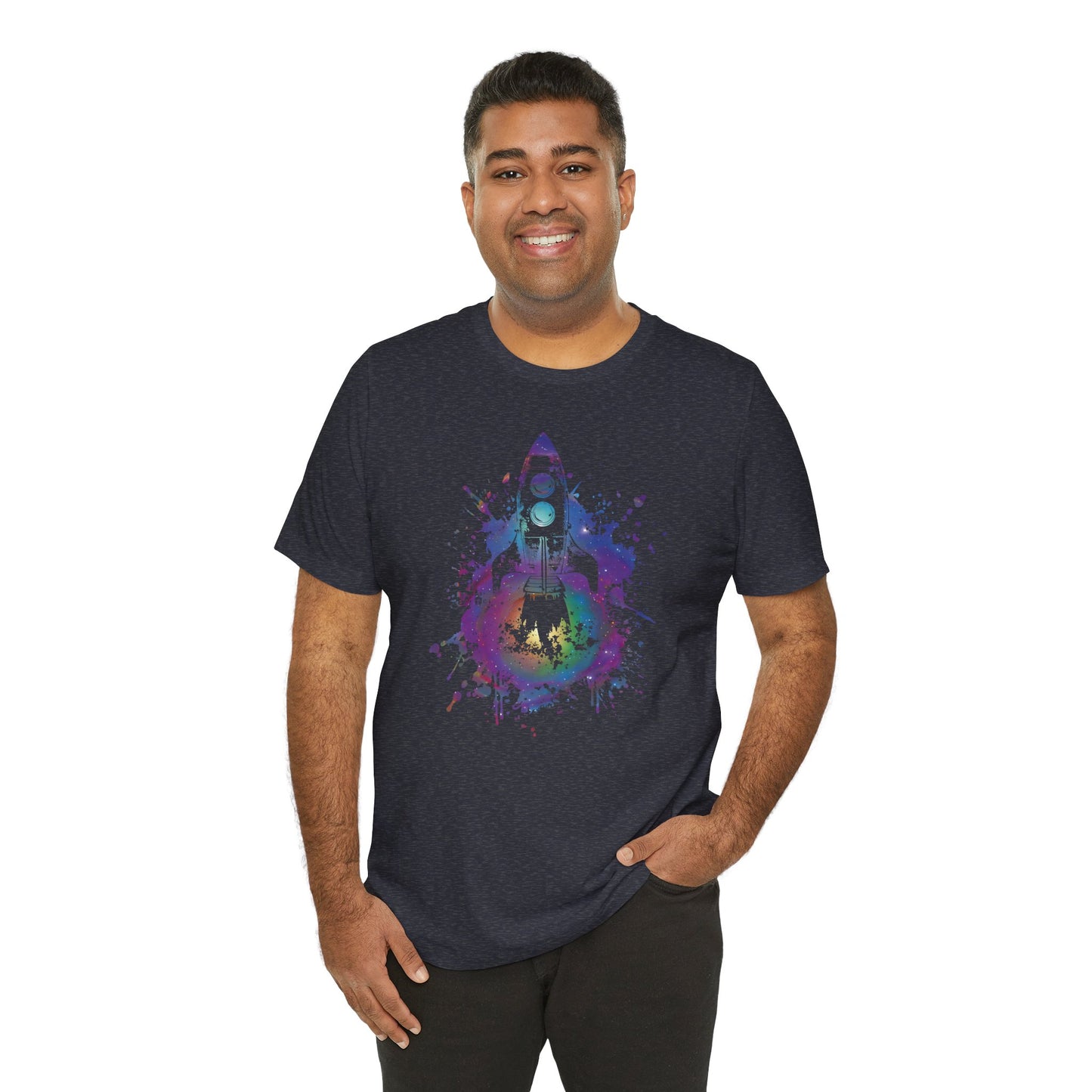 Rocket Ship T-Shirt — Colorful Space Launch Graphic Tee
