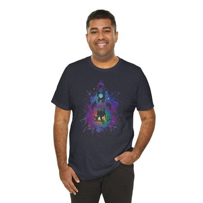 Rocket Ship T-Shirt — Colorful Space Launch Graphic Tee