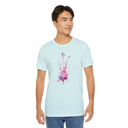 T-Shirt — Pink Watercolor Violin/Cello Graphic Tee