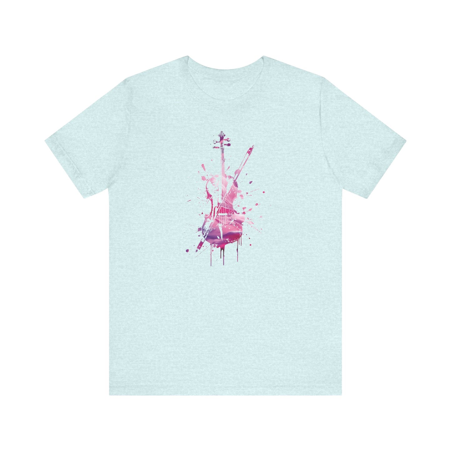 T-Shirt — Pink Watercolor Violin/Cello Graphic Tee