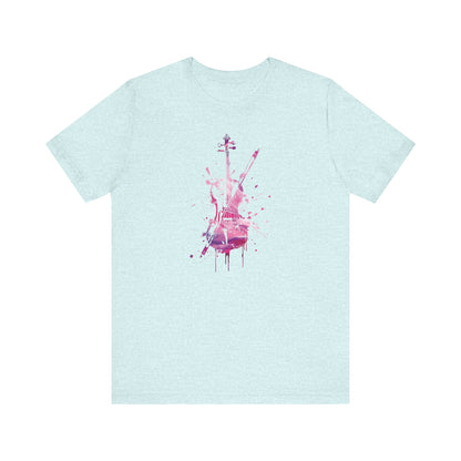 T-Shirt — Pink Watercolor Violin/Cello Graphic Tee