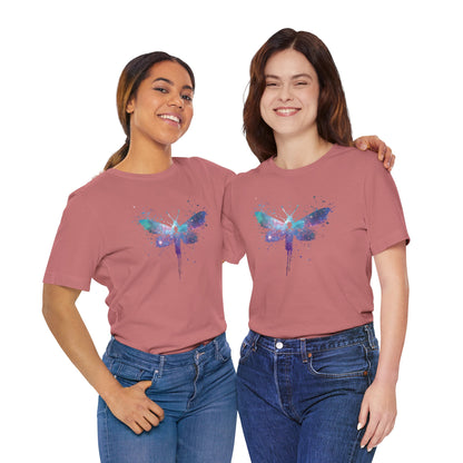 Galaxy Moth Graphic Tee - Watercolor Splatter Butterfly T-Shirt