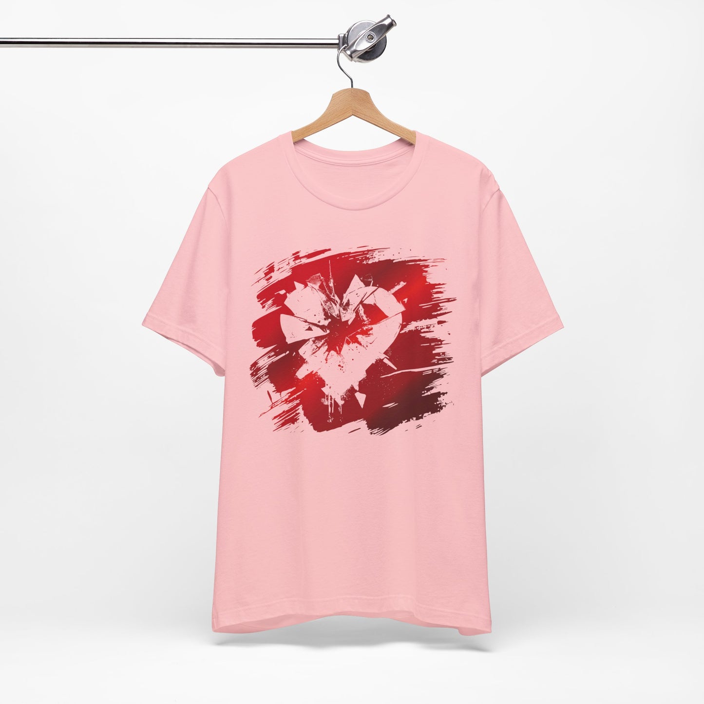 Broken Heart Brushstroke Tee — Distressed Red Heart Graphic Shirt