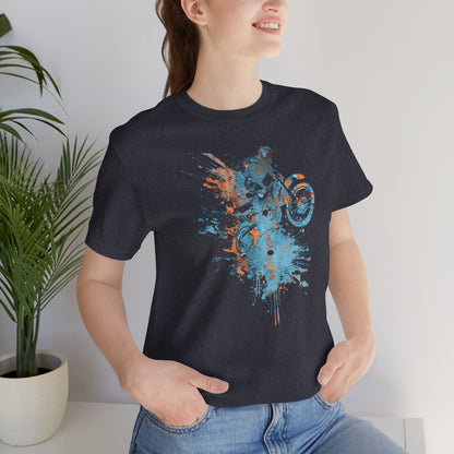 Motocross Splash Graphic Tee — Dirt Bike Rider Art T-Shirt