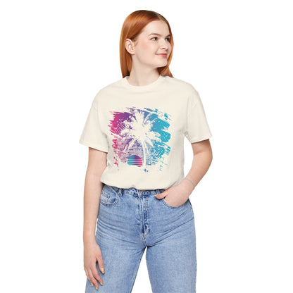 Retro Palm Sunset Tee — Vintage Beach Palm Tree T-Shirt