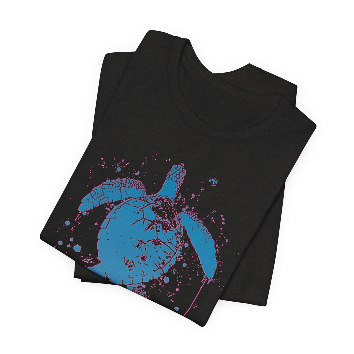 Blue Neon Sea Turtle T-Shirt — Ocean Beach Beachwear Tee