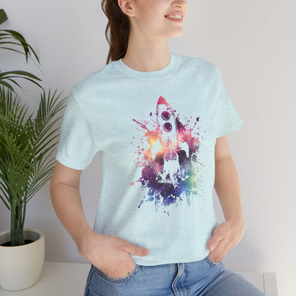 Rocket Ship T-Shirt — Colorful Space Launch Graphic Tee