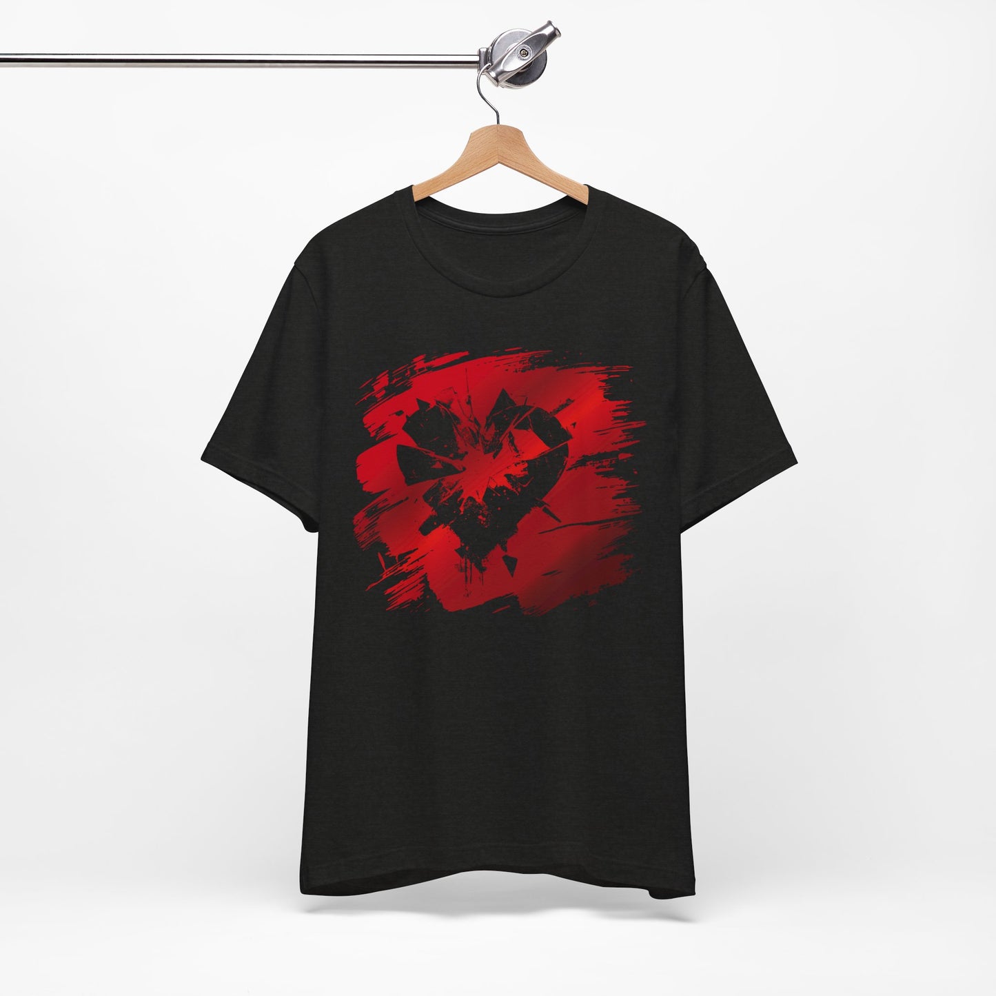 Broken Heart Brushstroke Tee — Distressed Red Heart Graphic Shirt