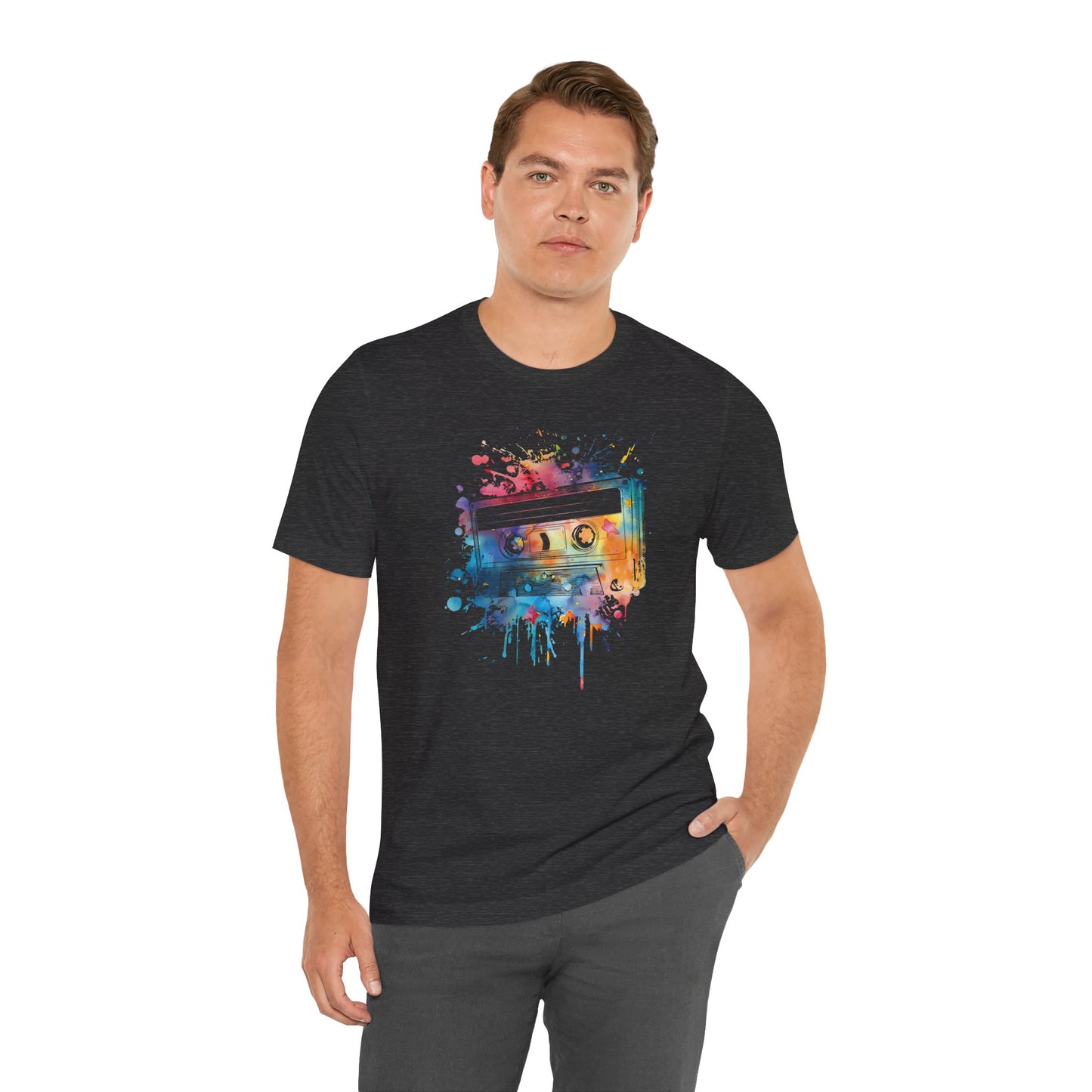 Retro Watercolor Cassette Tape T-Shirt — Vintage Music Tee