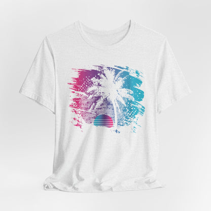Retro Palm Sunset Tee — Vintage Beach Palm Tree T-Shirt