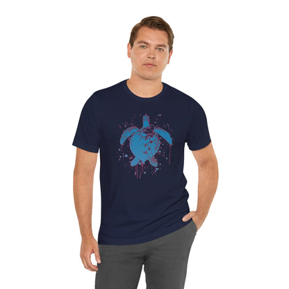 Blue Neon Sea Turtle T-Shirt — Ocean Beach Beachwear Tee
