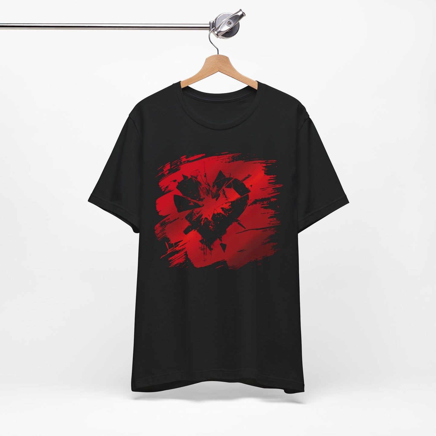 Broken Heart Brushstroke Tee — Distressed Red Heart Graphic Shirt
