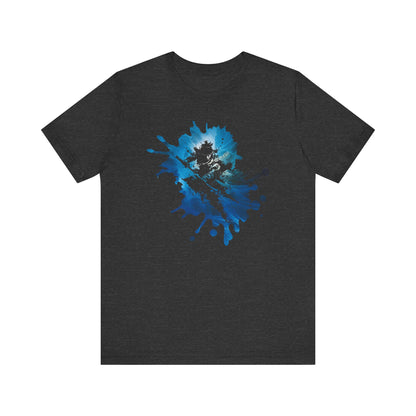 Watercolor Skateboarder T-Shirt — Blue Splash Graphic Tee