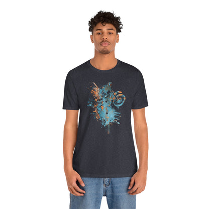 Motocross Splash Graphic Tee — Dirt Bike Rider Art T-Shirt