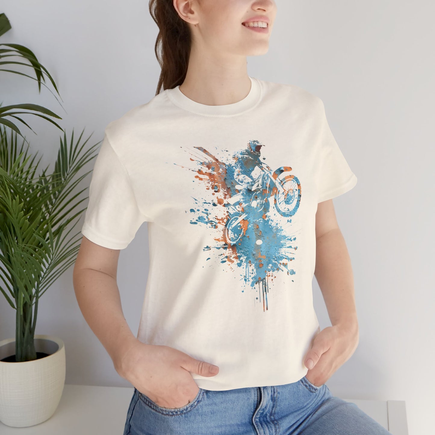 Motocross Splash Graphic Tee — Dirt Bike Rider Art T-Shirt