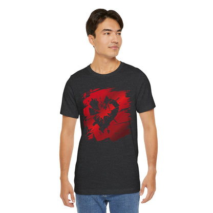 Broken Heart Brushstroke Tee — Distressed Red Heart Graphic Shirt