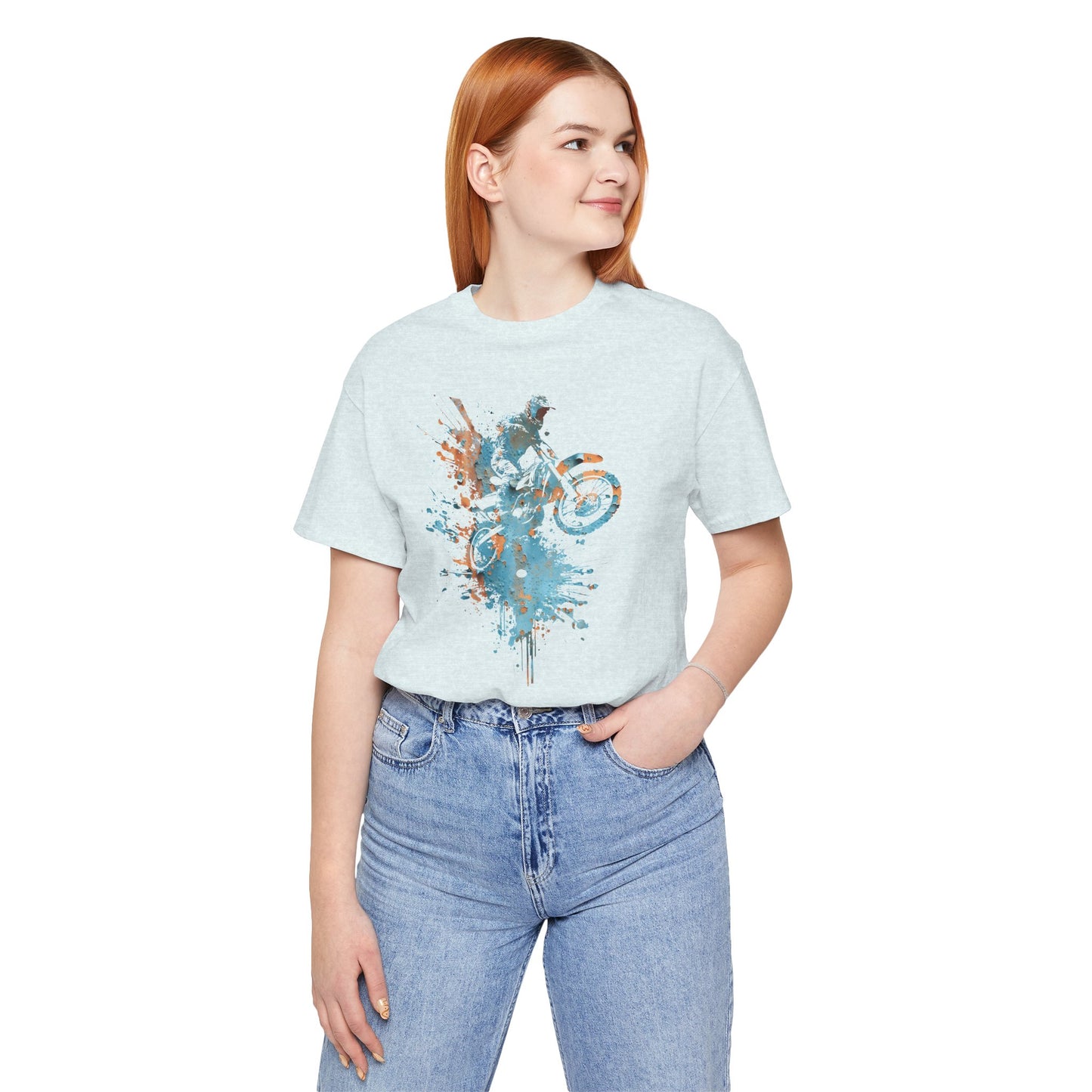 Motocross Splash Graphic Tee — Dirt Bike Rider Art T-Shirt