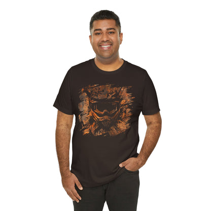 Motorcross Helmet T-Shirt — Distressed Brushstroke Animal Graphic Tee