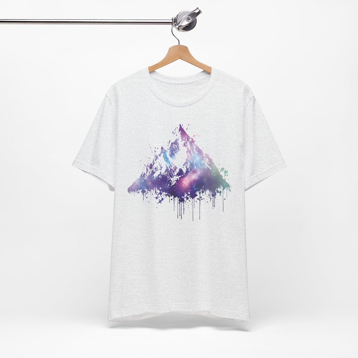 Space Mountain Watercolor Tee — Colorful Drip Peak Graphic T-Shirt